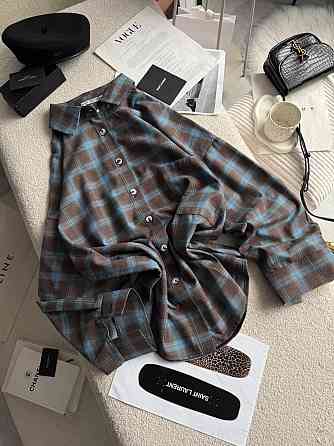 Жіноча трендова сорочка в карту батал турецька фланель Шоколадний Одеса