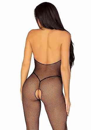 Бодистокинг Leg Avenue Fishnet Halter Bodystocking One size Black, мелкая сетка Sex Aura Киев