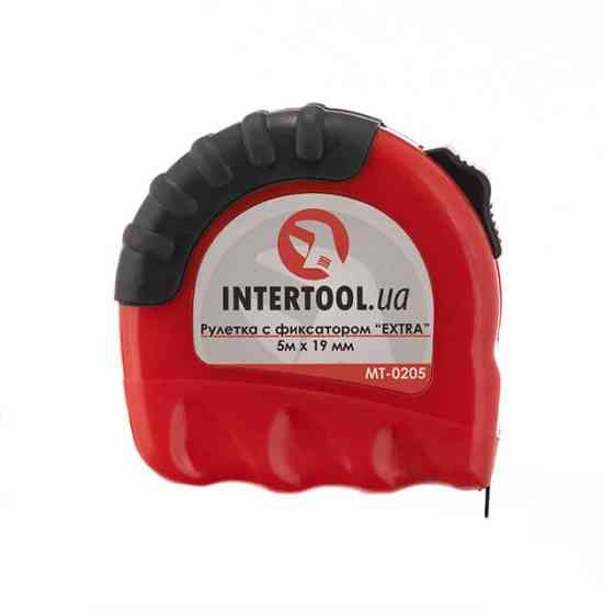Рулетка з металевим полотном, з фіксатором, 5 м, 19 мм, "EXTRA" INTERTOOL MT-0205 Київ