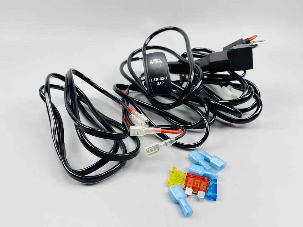 Проводка для будь-яких led фар і led bar в зборі 0-30A 3 м кабель перемикач/реле запобіжники Мукачево - фото 4