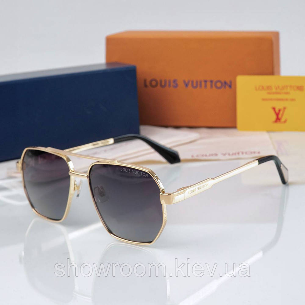 Чоловічі сонцезахисні окуляри Lv (2208) gold Lux Київ - фото 2