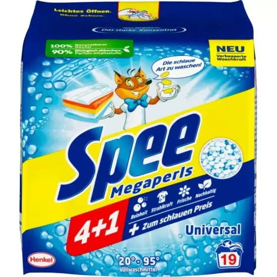 Порошок для стирки Универсальный Мегаперли Spee, 19 Wl (Германия) Spee Vollwaschmittel Megaperls mit Львов