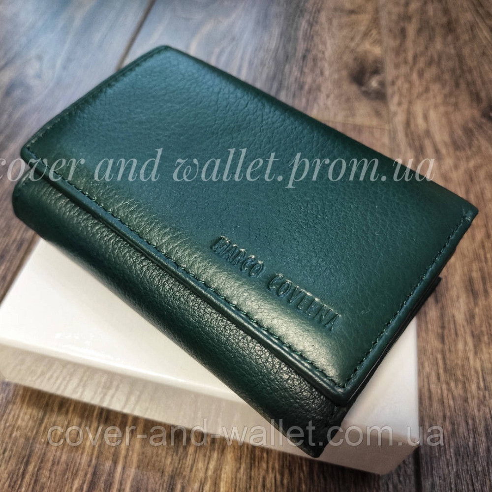Компактний жіночий гаманець на магнітах зеленого кольору Marco Coverna MC-1419 Київ - фото 1
