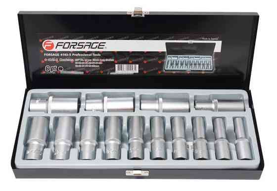 Набір головок глибоких 1/2" 6гр. 14пр. (11-17,19,21-24,27,30) Forsage F-4143-5 Одеса