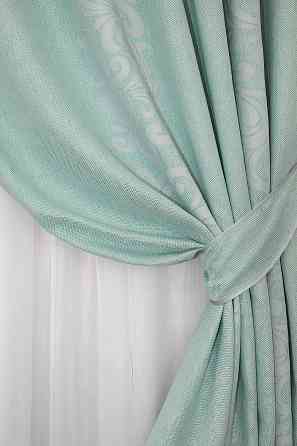 Комплект готових штор VR-Textil Льон № 1157ш Блакитний 140х270 см 2 шт (39-765 ) Київ