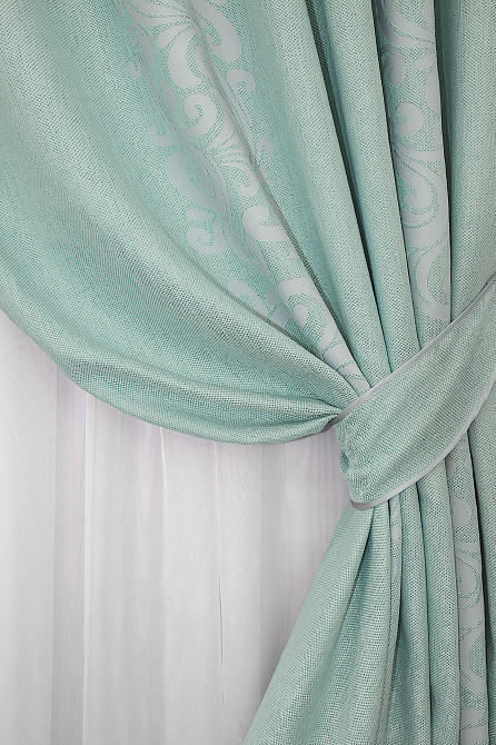 Комплект готових штор VR-Textil Льон № 1157ш Блакитний 140х270 см 2 шт (39-765 ) Київ - фото 4