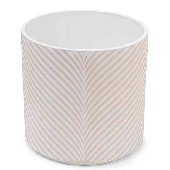 elemi Кашпо для квітів керамічне elemi "Листок" (білий + бежевий) 16" круглий 2,3 л Коломыя