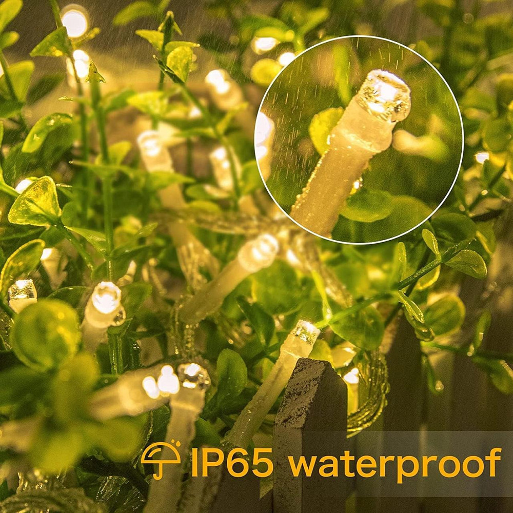 Новорічна гірлянда нитка 10-12 м, 100-120 LED: Тепле біле світло, 8 режимів, пульт ДК, таймер, діммер Київ - фото 4