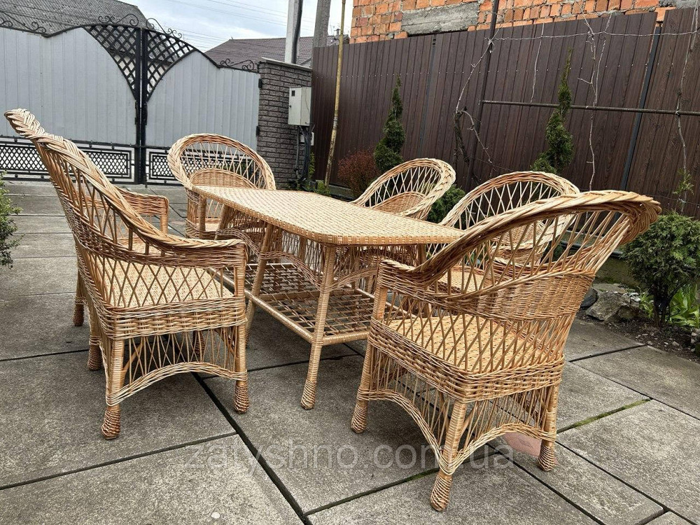 Меблі плетені з великим столом Київ - фото 2