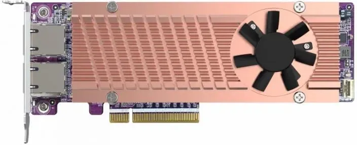 Сервер Qnap QM2-2P410G2T QM2 series, 2 x PCIe 2280 M.2 SSD slots, Gen4 8, AQC113C 10GbE NBASE-T port Київ - фото 1