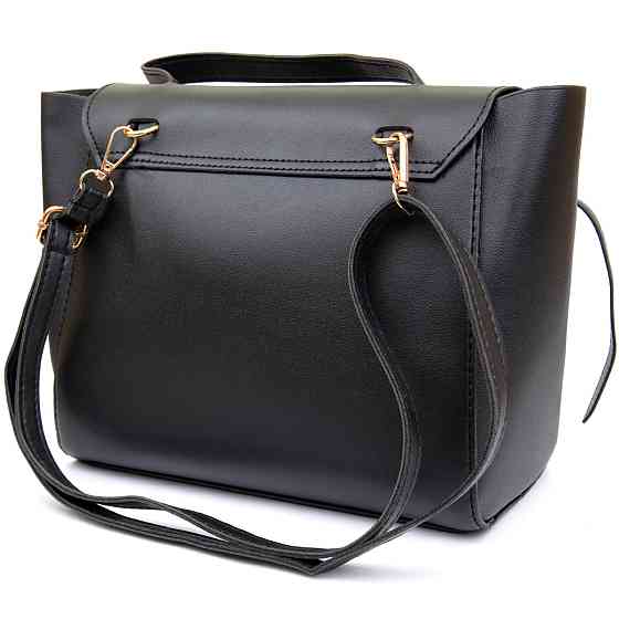 Сумка с клапаном из кожзаменителя Vintage sale_14949 Черная Киев