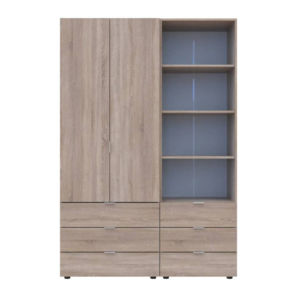 Шафа для одягу Doros Гелар Дуб сонома 2ДСП з пеналом 137.5х49.5х203.4 (DRS-011913) Львів - фото 5