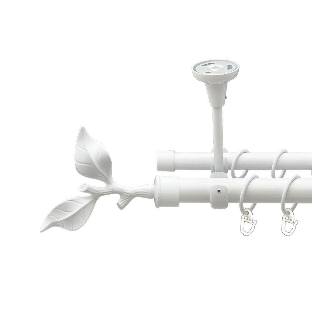 Карниз Orvit Листок Троянди металевий дворядний відкритий до стелі гладка труба кільце металеве Арктіс 25\19 мм 240 см Львів - фото 1