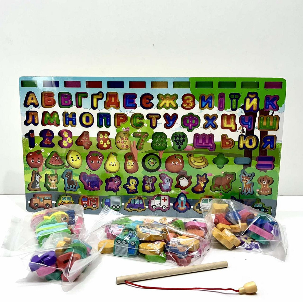 Дошка логічна WToys математичний+фруктовий сортер транспорт букви магнітна рибалка (C 62746) Чернігів - фото 2