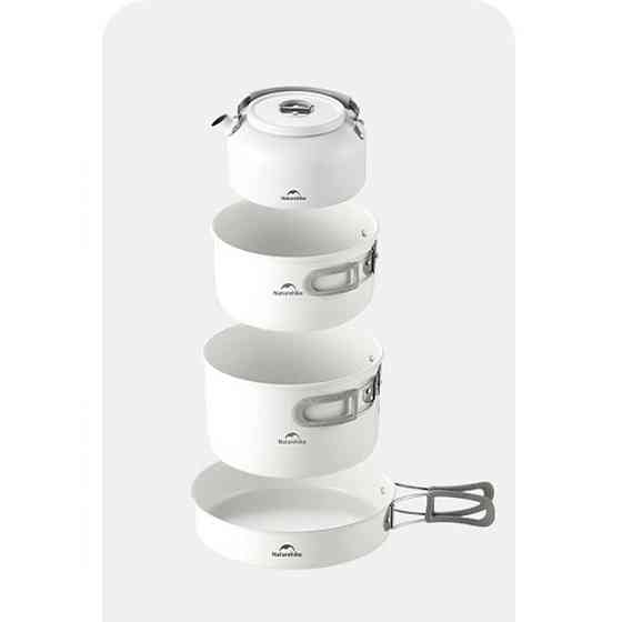 Чайник с керамическим антипригарным покрытием Naturehike CNK2450CF013 0,8 л, алюминий, белый Киев