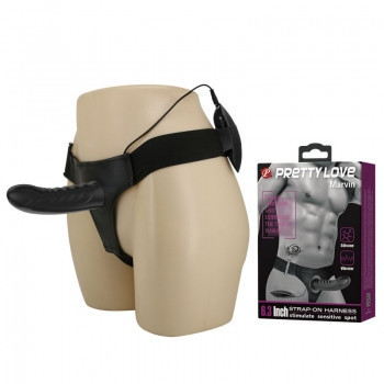 Страпон - Pretty Love Marvin Vibrating StrapOn Harness Black, 16.2 см Sex Aura Київ - фото 1