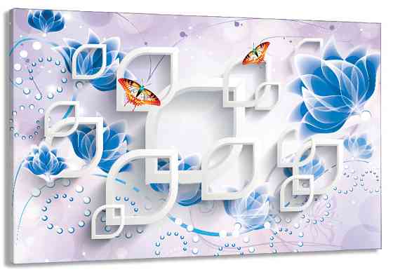 Картина полотно у вітальню / спальню    Абстракція метелики    MLP_261 ( 60х30см ) 70x140 см Київ