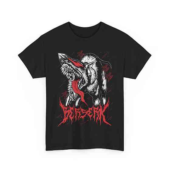 Футболка з аніме принтом Берсерк Аніме Блакк Манга оверсайз (S/M/L) Чорний AnimeJ0248 Дніпро