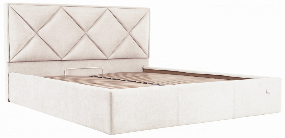 Кровать Двуспальная Leeds VIP 160 х 200 см Мисти Milk С дополнительной металлической цельносварной рамой Бежевый Днепр - изображение 19