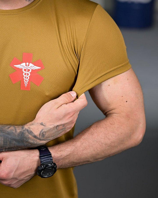 Тактична потовідвідна футболка Medic coyot РП7345 Одеса - фото 5