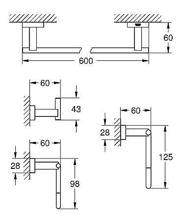 Набор аксессуаров 4 в 1 Grohe Essentials Cube New (40778001) Киев