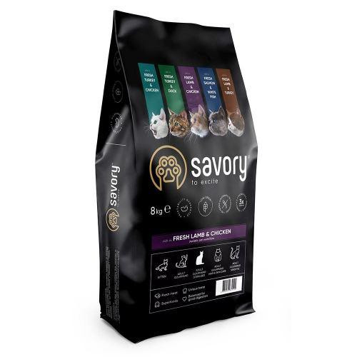Сухий корм Savory для стерилізованих котів, зі свіжим ягням і куркою, 8 кг Київ - фото 1