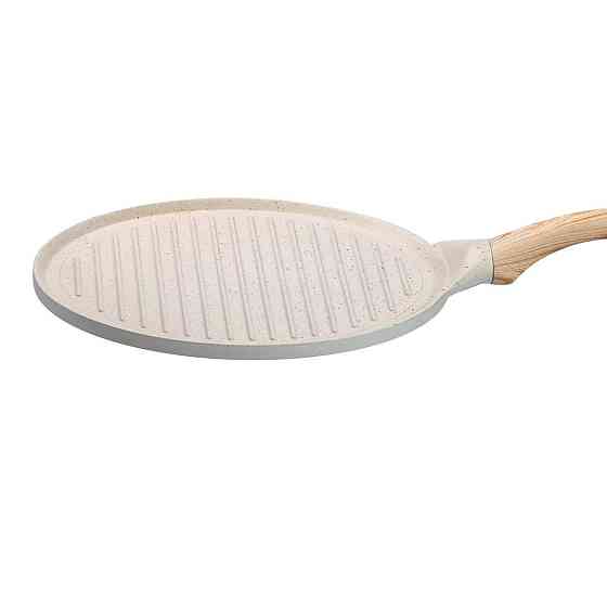 Гриль-сковорода кругла 26.5 см з гранітним покриттям бежева Київ