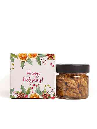 Недорогой маленький подарок в индивидуальной коробочке орехи с медом 130 г Одесса