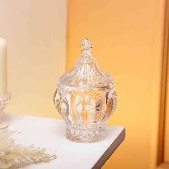 Круглая стеклянная сахарница с крышкой Ø8.5 см Киев