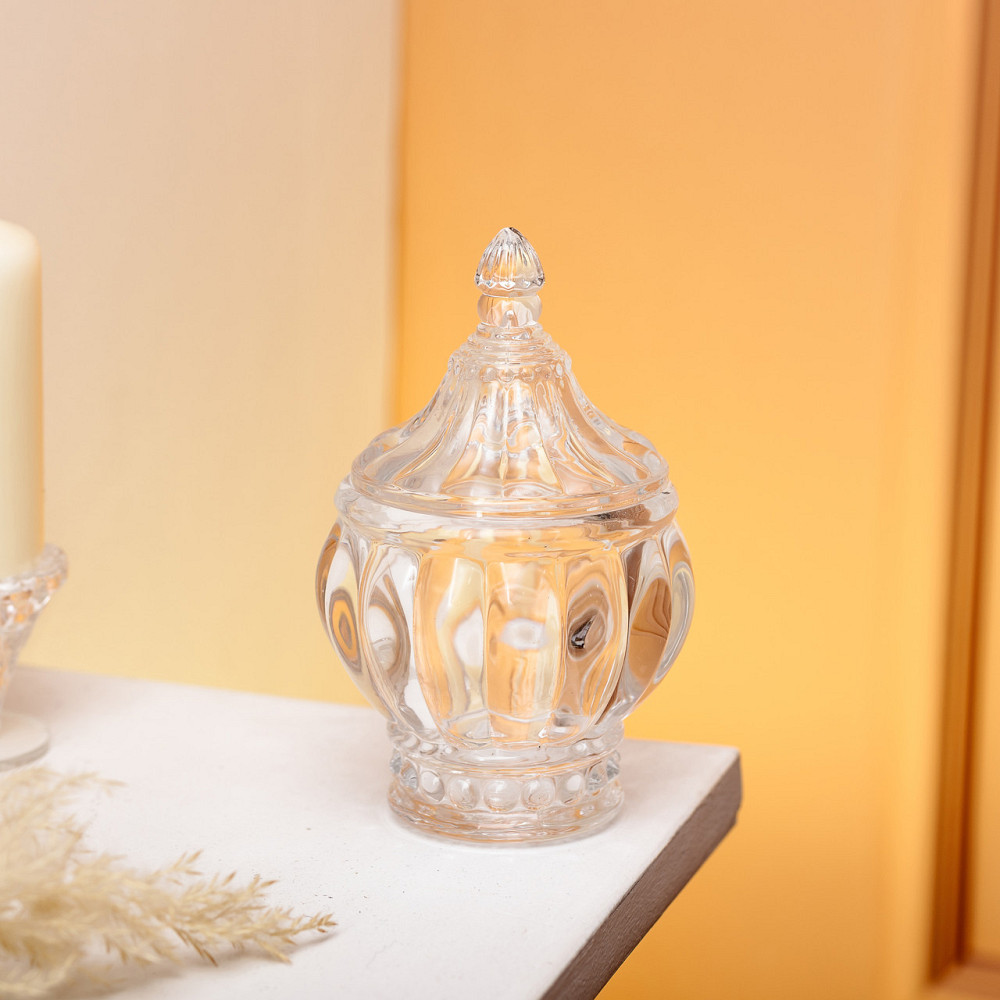Круглая стеклянная сахарница с крышкой Ø8.5 см Киев - изображение 2