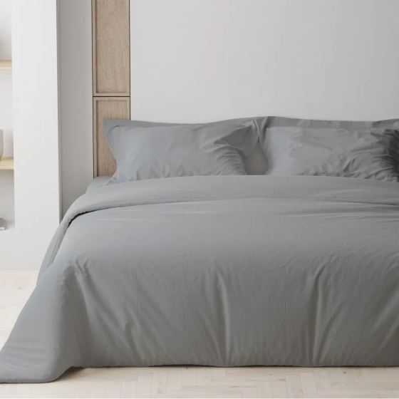 Комплект постельного белья Ideal Textile, бязь серый однотон, двуспальный евро Черновцы