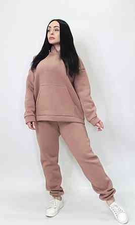 Женский спортивный теплый костюм трехнитка на флисе Какао XL/2XL Харьков