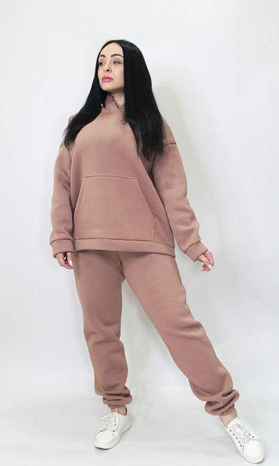 Женский спортивный теплый костюм трехнитка на флисе Какао XL/2XL Харьков - изображение 3
