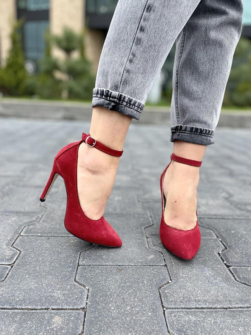 Nivelle Туфлі жіночі NIVELLE червоні натуральна замша 36р. каблук 10см. (1769/10502-10512) Коломыя - изображение 9