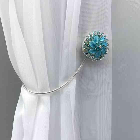 Магніти для штор та гардин "Flowers" набір 2 шт Блакитний (81-216) Київ