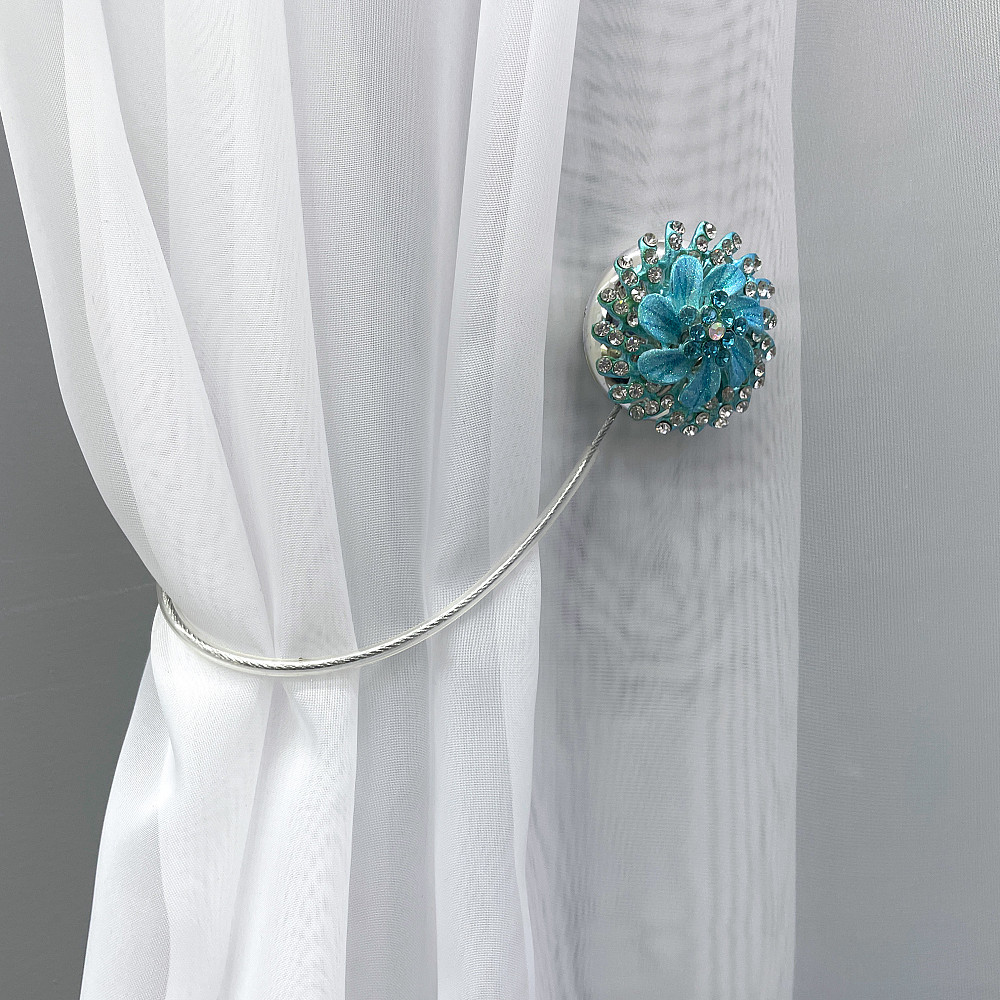 Магніти для штор та гардин "Flowers" набір 2 шт Блакитний (81-216) Київ - фото 3