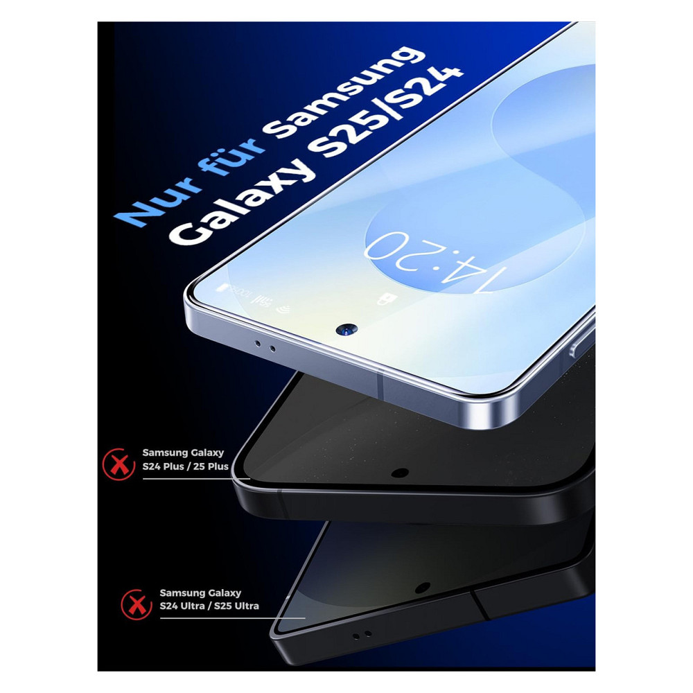 Защитное стекло протектор MAGIC JOHN для Samsung Galaxy S25 S24 6.2 2 шт 9H олеофобное автоочистка без пузырей Киев - изображение 4