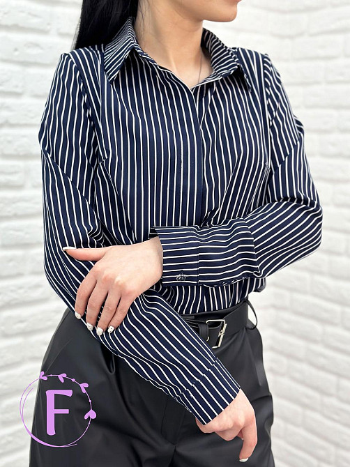 Рубашка с длинными рукавами в полоску 