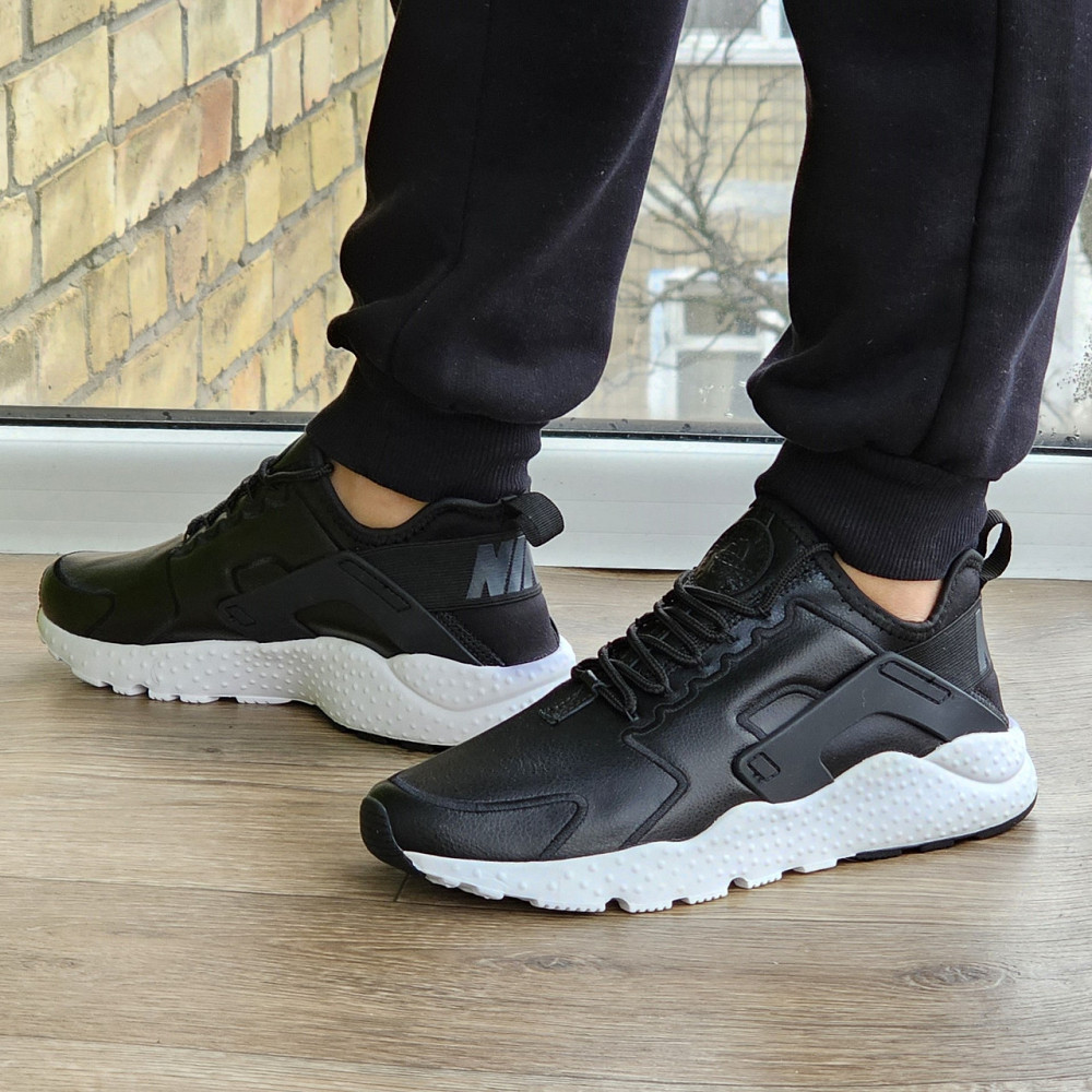 Мужские Чёрные Кроссовки Nike Huarache Кожаные Найк (размеры: 41,42,43,44,45) Видео Обзор Днепр - изображение 2