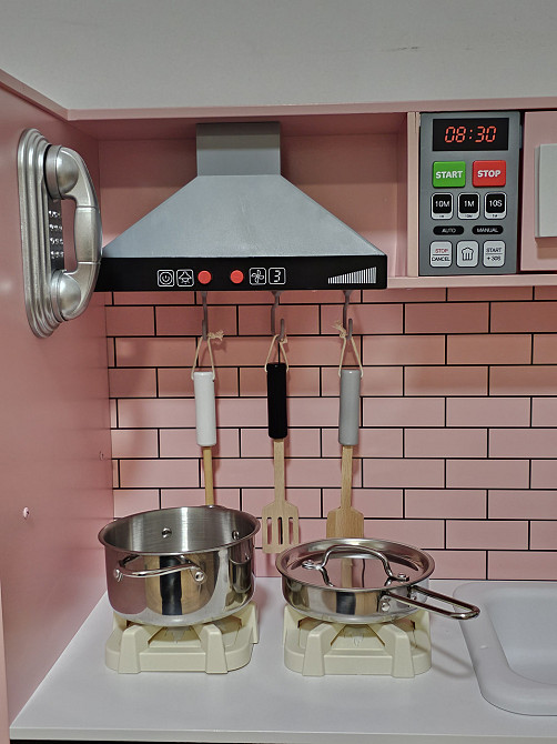 Дитяча дерев'яна ігрова кухня AVKO Модена Pink звукові та світлові ефекти Київ - фото 9