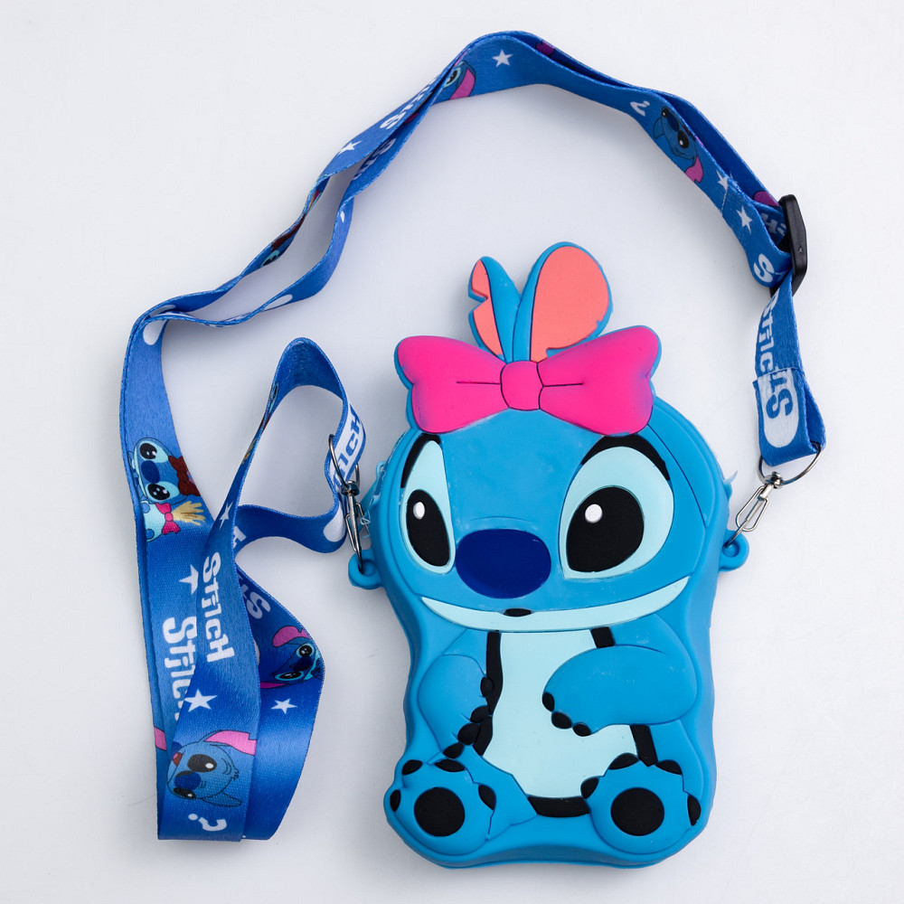 Дитяча силіконова сумка Стич 13×9×2.5 (см) через плече Синій HP-55-5BL Коломия - фото 1
