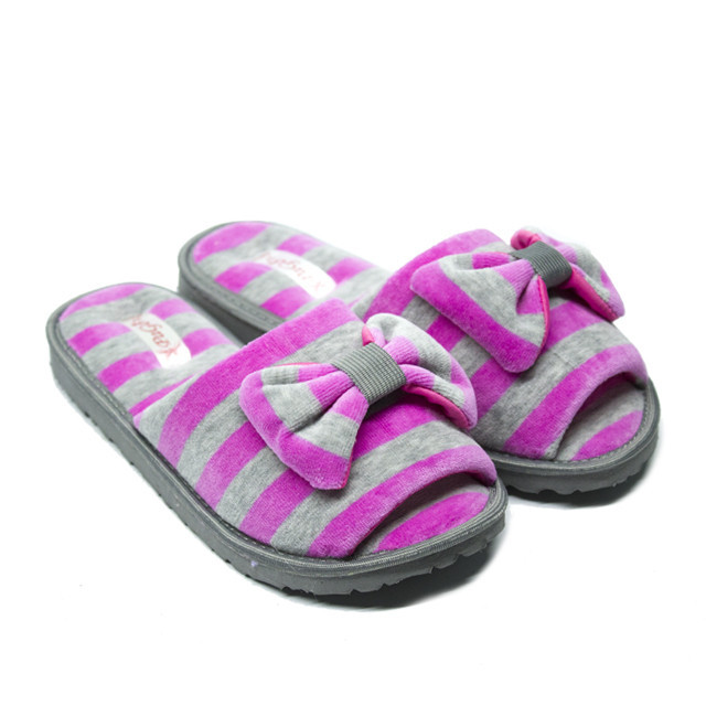 Тапочки жіночі PaGo велюрові "Смугастики" Одеса - фото 1