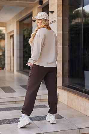 Спортивний жіночий костюм двонитка "Mason" | Норма і батал | Розпродаж моделі Шоколадний, 46-48 Київ