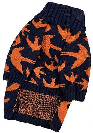 В'язаний светр для маленьких і середніх собак Dogs Bomba унісекс птахи Синій Одеса