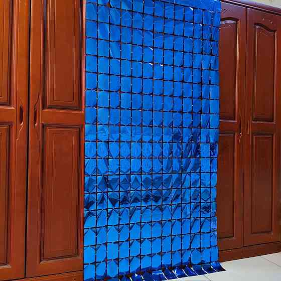 Дождик для фотозоны кубиками 2 м на 1 м синий Киев