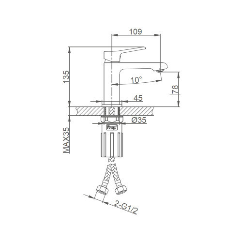 Змішувач для умивальника FRAP F1084-9 графит Київ - фото 10