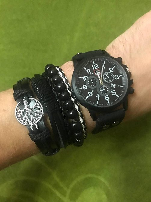 Часы мужские LIANDU Black + браслеты Киев - изображение 1