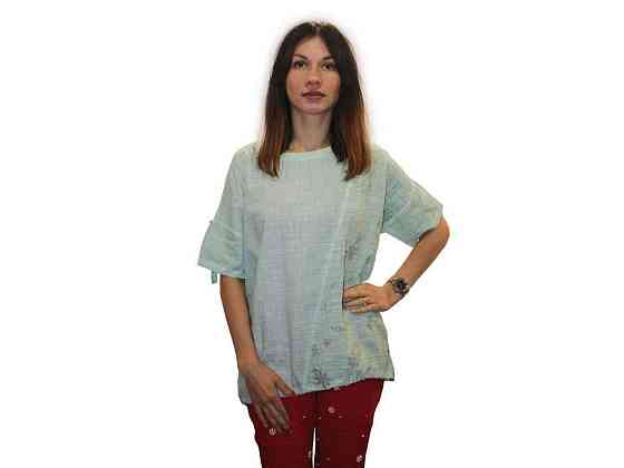 Блуза батал, натур. тканина арт 9507, бірюза р.2XL ТМ Yasili Київ