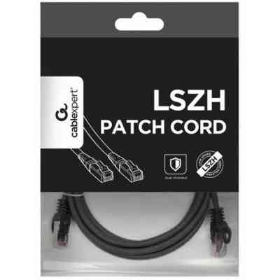 Патч-корд 1.5м S/FTP Cat 6A CU LSZH black Cablexpert (PP6A-LSZHCU-BK-1.5M) Винница