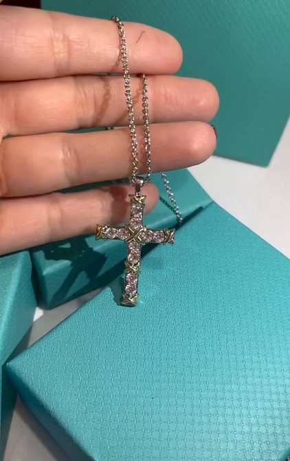 Хрестик Тіффані покриття Срібло 925 Гравірування Tiffany Одеса - фото 3